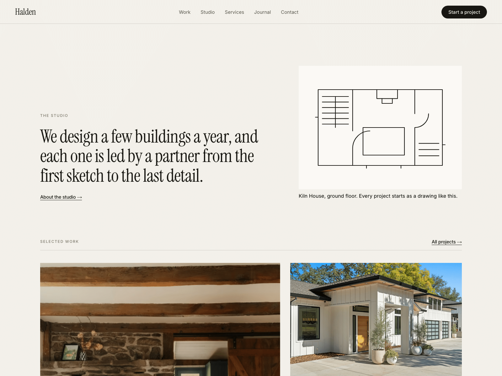 The studio introduction with the floor plan drawing
